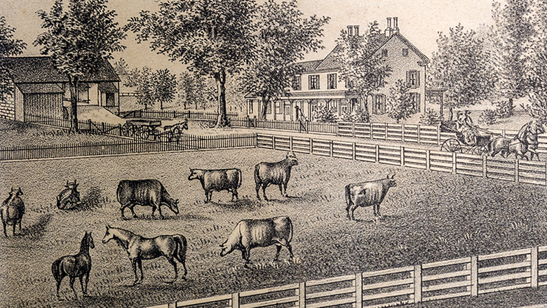 The Pratt farm circa 1875